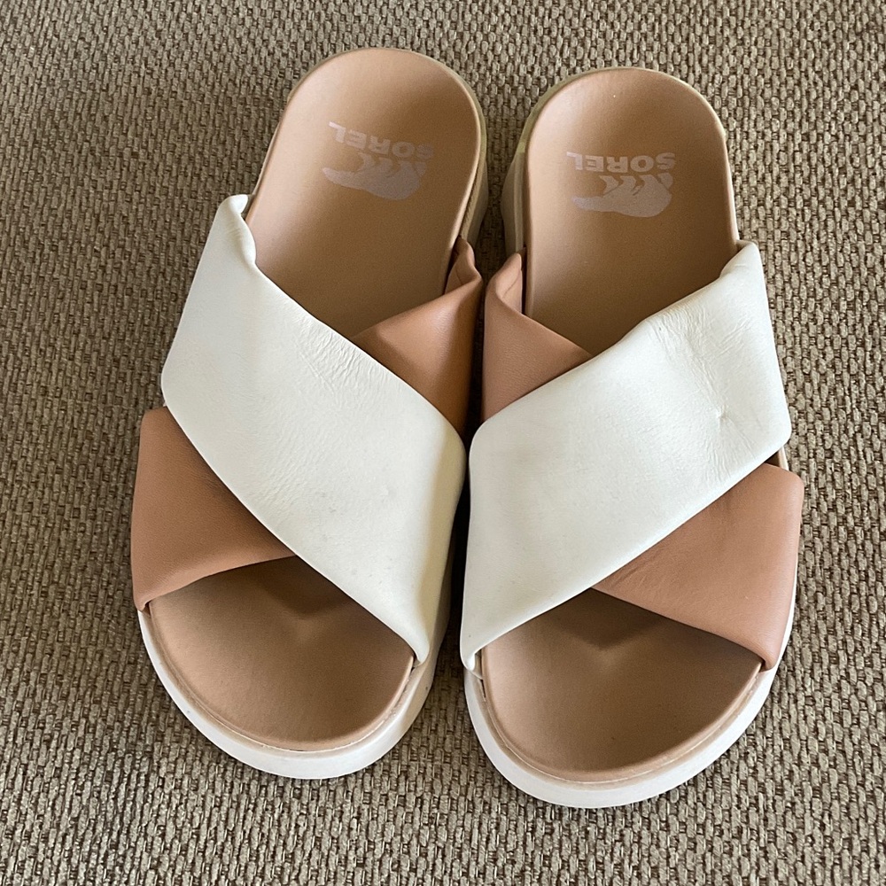 SOREL VIIBE Crisscross leather slide